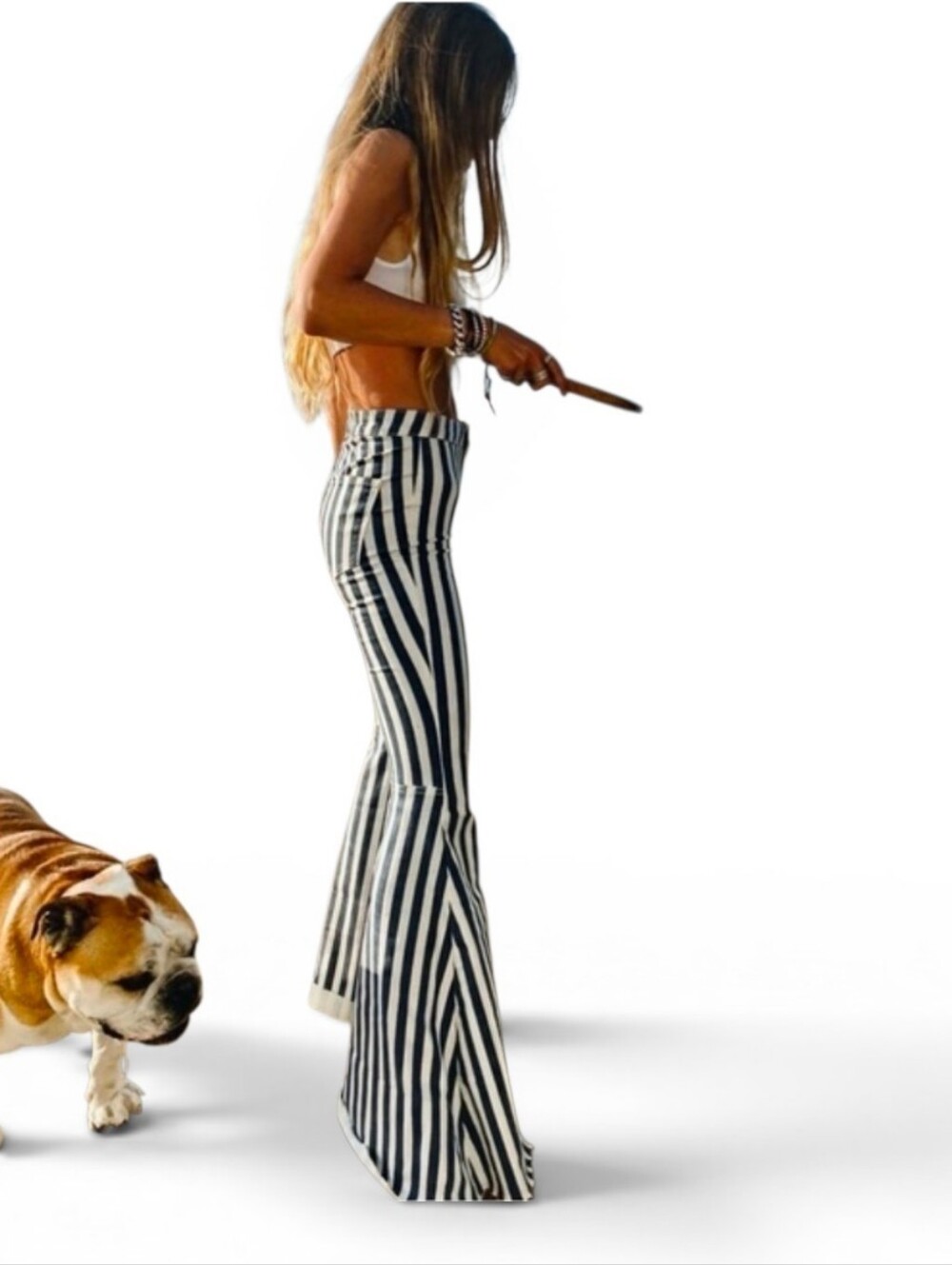 WE THE FREE Navy Striped Float On Flares - Size 27